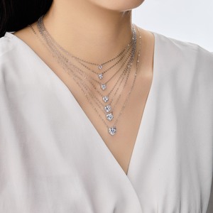 Dylam delicata semplicità di più dimensioni pietra principale 925 catena a maglie d'argento <span class=keywords><strong>Infinity</strong></span> amore a forma di cuore 5A Zirconia collana pendente - Product Image 6