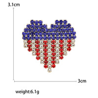 Nouvelles Broches Créatives en Strass pour Hommes et Femmes, Bijoux de Mode, Broches Cœur et Drapeau, Épingles de Poitrine pour Vêtements, Badges, Vente en Gros