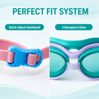 Lunettes de natation professionnelles Eyeline Blue Summer avec protection UV, logo personnalisé, monture en TPE