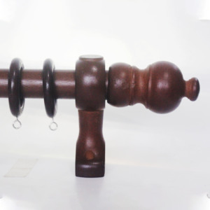 Supporto a Parete per Asta Tenda <span class=keywords><strong>in</strong></span> <span class=keywords><strong>Legno</strong></span> Singolo Piatto 28MM Marrone, Vendita Calda - Product Image 5