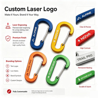 Mousqueton à ressort léger en aluminium de 50 mm avec logo personnalisé pour le camping en plein air, le sac à dos, la clé de secours et l'usage quotidien