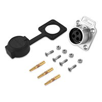 Conector de Aviación de Alta Fiabilidad, Alternativa a JRready, Serie CP20, Conector de Brida, IP68 Impermeable, Receptáculo de 4 Orificios, 300V 16A