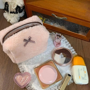 Bolsa de Maquillaje de Viaje Personalizada de Terciopelo <span class=keywords><strong>Bambi</strong></span> para Niñas con Lazo, Estuches para Cosméticos con Logotipo Personalizado - Product Image 5