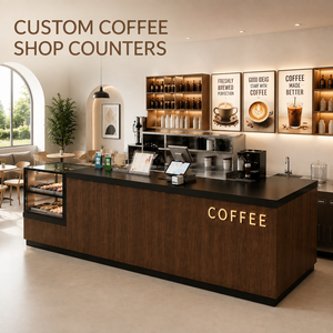 Vetrina Espositiva Personalizzata per Caffetteria, Banco Bar per Pasticceria con Luci a LED Impermeabili per Allestimento Negozi al Dettaglio - Product Image 1