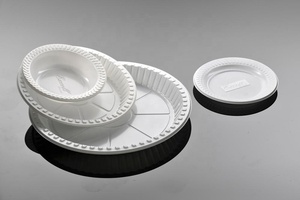 Assiettes jetables en PP rondes et rectangulaires en plastique 6''/7''/8''/9''/10.25'' Fabrication OEM <span class=keywords><strong>Prix</strong></span> bas Assiette blanche moderne Support - Product Image 4