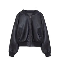 Veste Moto Noire Premium Femme en Similicuir PU Manteau d'extérieur OEM pour l'Hiver et le Bureau