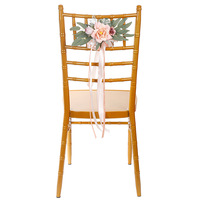 Bouquet de fleurs artificielles en soie moderne et romantique pour décoration de chaise de mariage en extérieur avec logo personnalisé – Fournisseur