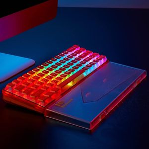 Hexgears box710s Soda cam Ba chế độ kết nối 68-key bàn phím cơ khí RGB <span class=keywords><strong>Backlit</strong></span> trong suốt kecaps - Product Image 4