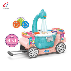 Chengji mode commode belle fille jouet 9 en 1 <span class=keywords><strong>dessin</strong></span> <span class=keywords><strong>projecteur</strong></span> table chariot semblant jouer préscolaire beauté et mode jouer - Product Image 1