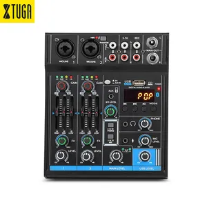 XTUGA M4X Profesional 4 canales USB mezcla de vídeo DJ mini consola mezcladora de audio