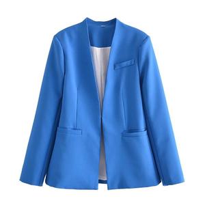 Abrigo de Primavera para Mujer, Tallas XS-L, Nueva Línea, Color Sólido, Elegante, Sin Botones, Estilo Casual, con Bolsillos, Tipo <span class=keywords><strong>Blazer</strong></span> - Product Image 5