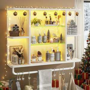 Mueble de Exhibición Decorativo Ecológico de Madera, Estante de Almacenamiento con Capas Ajustables y Ganchos para Sala de Estar, Uso en Hoteles, Diseño Moderno, Grande - Product Image 2