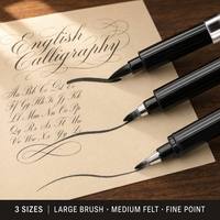 SIPA SB56/SB57/SB58 OEM Vente en gros Stylo marqueur d'art à trois pointes noir permanent à écriture fluide pour la pratique de la calligraphie et le calligraphage