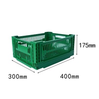 Caisse de stockage de légumes empilable, en plastique PP recyclable de qualité alimentaire, conteneur pliable pour la logistique, style maillé