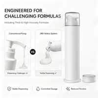 Flacon pompe pour dentifrice, distributeur sans air haute viscosité, entièrement en plastique, emballage personnalisé pour soins bucco-dentaires, ensemble complet