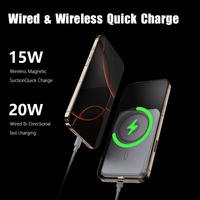 Power Bank nirkabel magnetik 3 dalam 1, pengisi daya jam Digital portabel daya Mini 3 dalam 1 15W PD20W 5000mAh/10000mAh