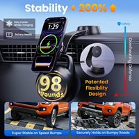Chargeur de voiture sans fil certifié Qi2, fixation robuste à ventouse 90 LBS, charge rapide 25W, support magnétique 3-en-1, compatible universellement avec tous les smartphones