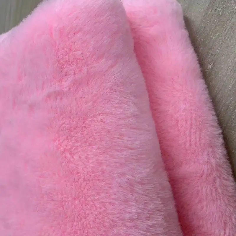 polyester fake rabbit fur fabric for garment plush toys fabric