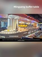 Comptoir de présentation commercial pour buffet d'hôtel, restaurant de hot pot, table de présentation haut de gamme, cuisine ouverte, présentoir alimentaire intelligent amovible