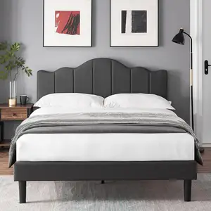 热卖卧室家具软垫平台床架，带可调床头板