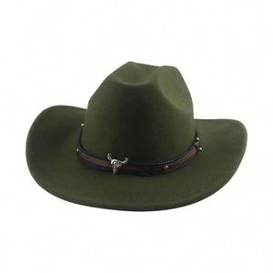 Sombrero de Vaquera de Moda, Nuevo Modelo 2023, Más Vendido, Sombrero de Vaquero Occidental de Lana Sintética - Product Image 1