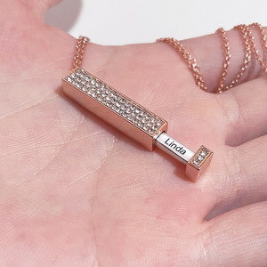 MECYLIFE-Collier Stéréo Rétractable à Graver avec <span class=keywords><strong>Logo</strong></span> Personnalisé pour la Fête des Mères, Thanksgiving, <span class=keywords><strong>Diamant</strong></span> - Product Image 5
