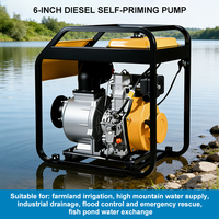 Pompa Air Diesel Aliran Tinggi 6 Inci untuk Pasokan Air di Pegunungan Tinggi, Daya Angkat 28m, Tangki Bahan Bakar 6.5L, Kapasitas 460ml, Mesin Diesel 192FD