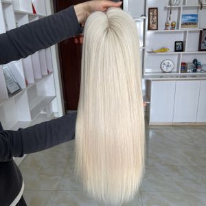 European Human Hair <b>Wig</b> Blonde #60 Invisible Lace Hairline 5X5 Silk Top Weft Medical <b>Wig</b> Wholesale Factory Ready to Ship - Product Image 6