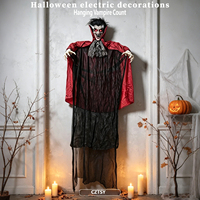 Nouveau Pendentif Fantôme Vampire Halloween 2026, Accessoire Décoratif Lumineux à Détection Électrique et Vibration pour Chambre Secrète et Maison Hantée