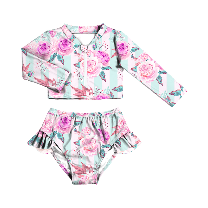 YZ-114-WXL 2022 штук купальный костюм для маленьких девочек с длинным рукавом Купальник для маленькой девочки, на заказ, с рисунком, купальник, комплект 2022