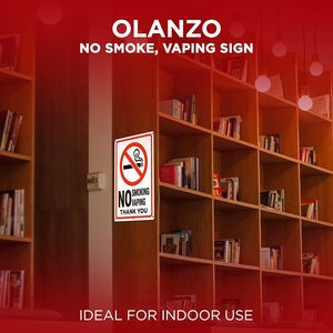 لافتة تحذير عالمية 'ممنوع التدخين أو استخدام السجائر الإلكترونية' - علامة أمان عاكسة للاستخدام التجاري/السكني العالمي - Product Image 4