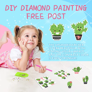 子供のためのDIYダイヤモンド絵画ステッカーキットかわいいサボテンポット5dステッカーダイヤモンドアートラウンドドリルステッカーダイヤモンド絵画 - Product Image 3