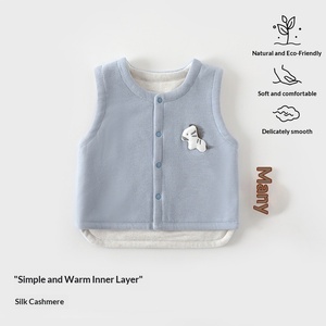 Cardigan in cashmere e seta per bambini, strato interno, abbigliamento per neonati, scaldacollutri, gilet senza maniche - Product Image 5