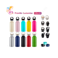 ZP vente en gros 350ml/500ml/750ml/1000ml puissance revêtement flacon en acier inoxydable isolé sous vide Double paroi Sport large bouche bouteille