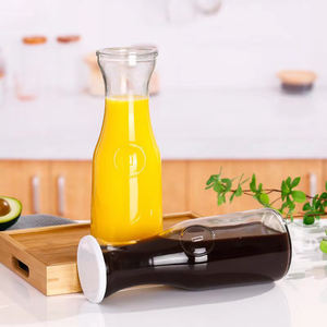 <span class=keywords><strong>Carafe</strong></span> en verre pour boissons de 250 ml, 500 ml, 1 litre <span class=keywords><strong>avec</strong></span> couvercles en plastique, col étroit, large ouverture, bouteille en verre pour jus, eau, vente en usine - Product Image 6