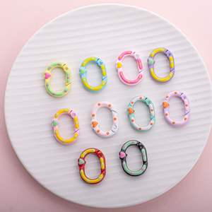 Hebilla de puerta de girasol de dibujos animados hebilla de resorte de aleación de Zinc DIY Cadena de teléfono móvil llavero accesorios acrílico plástico Lucite Beads - Product Image 1