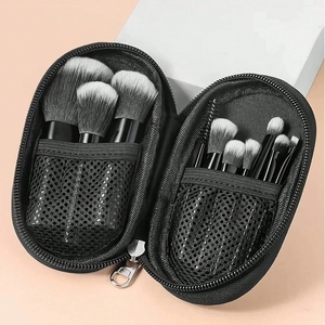 Set de 10 Brochas de Maquillaje Mini Negras, Brocha para Corrector, Brocha para Afeitar, Bolsa de Viaje de Nailon para <span class=keywords><strong>Contorno</strong></span> Facial y Sombra de Ojos - Herramientas de Belleza para Mujer - Product Image 2