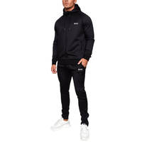 Ensemble de survêtement unisexe sur mesure avec logo personnalisé, fermeture éclair, surdimensionné, streetwear personnalisé, fermeture éclair noire extensible, ensembles de jogging pour hommes