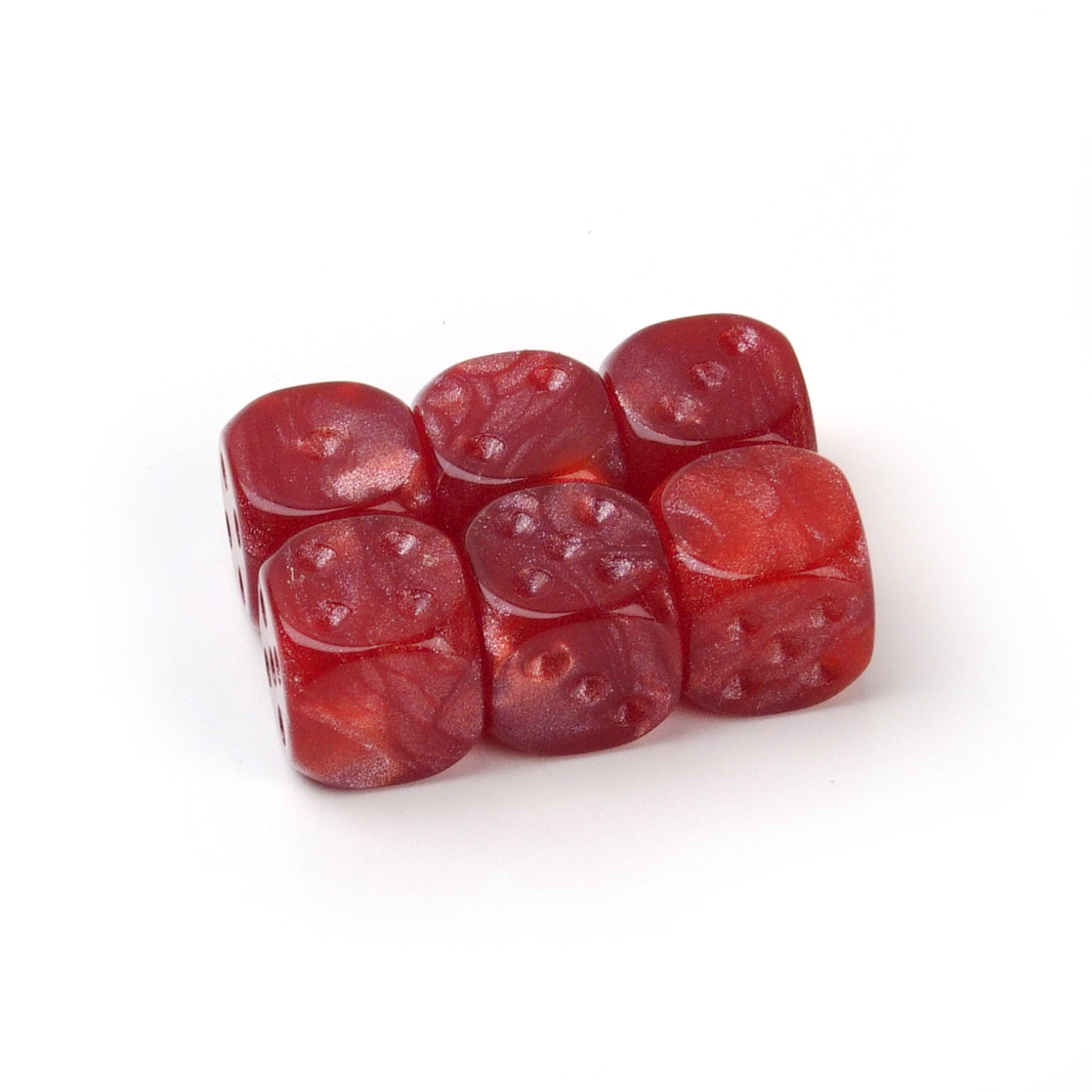 Patrón de perlas rojo (6 puntos en blanco)