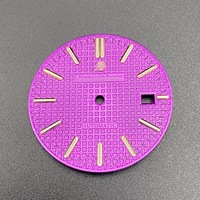 Pièces de modification de montre, cadran lumineux vert de 31.8MM, compatible avec le boîtier octogonal de 41MM pour mouvement NH35