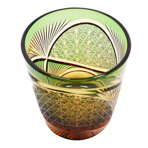 Vasos de vidrio Edo Kiriko hechos a mano de 250ml, vasos de whisky antiguos de ámbar en azul, verde, rojo y negro - Product Image 3