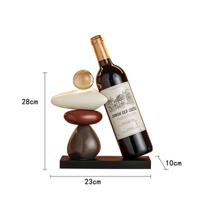 Portabottiglie in ceramica creativa con Base in legno decorazione e accessorio <span class=keywords><strong>per</strong></span> la casa da <span class=keywords><strong>salotto</strong></span> <span class=keywords><strong>per</strong></span> TV e decorazione da scrivania - Product Image 2