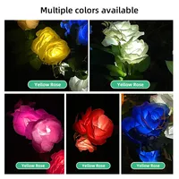 Nouvelle Lampe Solaire LED Décorative à 3 Têtes en Forme de Rose pour Jardin, Pelouse et Allée Extérieure