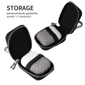 Funda Protectora de Cuero PU para <span class=keywords><strong>Airpods</strong></span>, Funda Universal para Auriculares, Accesorios, Carcasa con Llavero para <span class=keywords><strong>Samsung</strong></span> y Redmi - Product Image 5