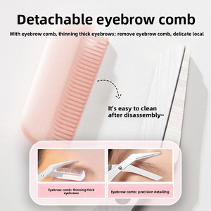 Ensemble de ciseaux et peigne à sourcils incurvés en acier inoxydable <span class=keywords><strong>WUFU</strong></span> avec manche en plastique - Fabricant du Jiangsu - Product Image 4