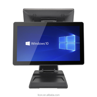 LICON A2S Daul Pantalla táctil de 10 puntos 15,6 "+ 11,6" Diseño plegado todo en uno POS Supermercado Cajero Computadora Windows 7/8/10