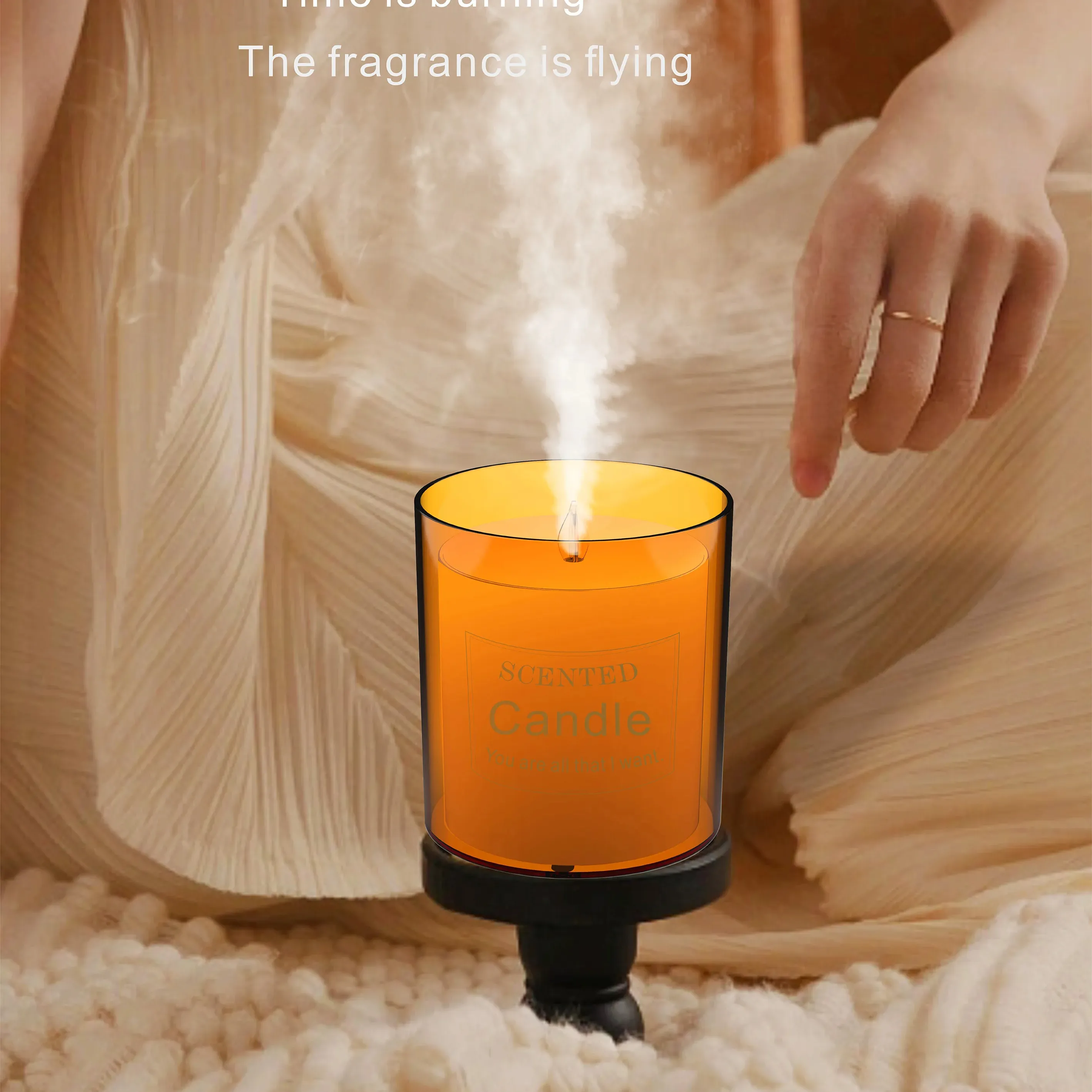 2023 new design Ultrasonic Fragrant Aromatherapy Electronic Home Essential Oil Candle Lamp Diffuser humidifier