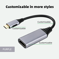 Adaptador de Aleación de Aluminio Tipo C a HDMI 4K 30Hz, Macho a Hembra, USB-C a HDMI 4K para HDTV, Proyector, Monitor, Mackbook
