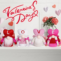 LOVE Gnomes Valentinstag Plüsch-Dekorationen mit Herz-Hut, Festliche Tischdekoration für Zuhause, Romantisches Geschenk für Paare