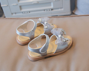 Sandales pour filles, chaussures de princesse à semelle souple, sandales à nœuds pour enfants, été - Product Image 3